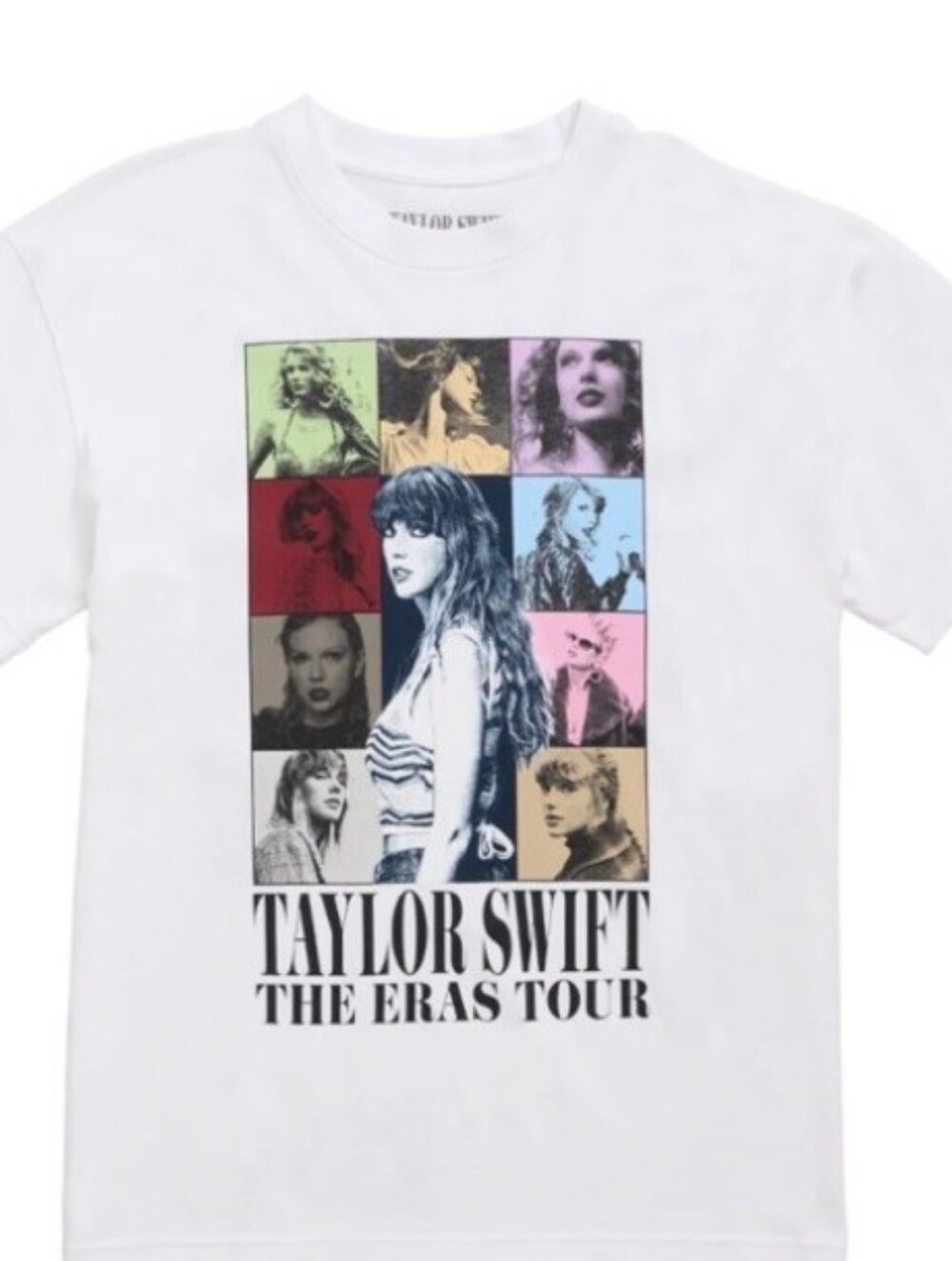Taylor Swift White Women's Eras Tour Multicolor Grid Tee